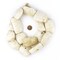 The Bead Chest West African Hippo Teeth Shell Beads 30mm Mauritania White Unusual Large Hole 28 Inch Strand Handmade